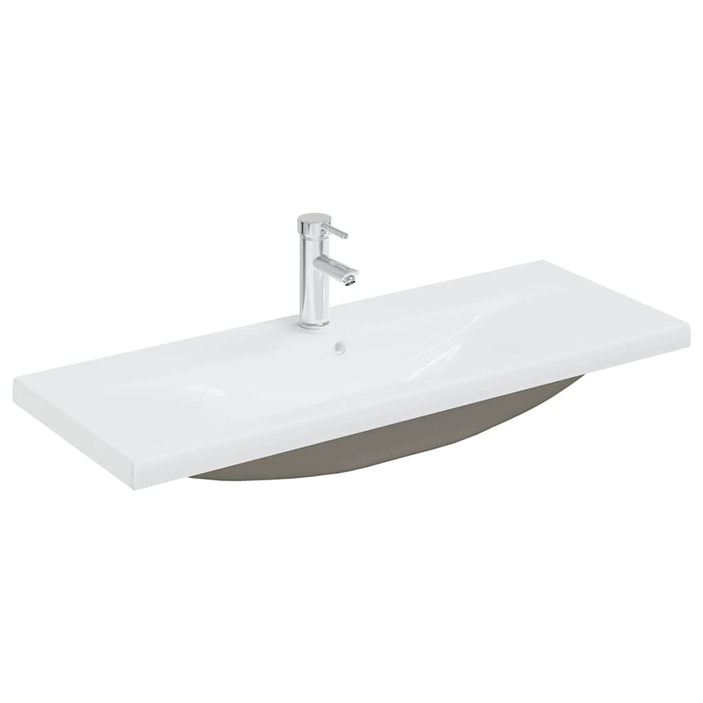 Sink Cabinet with Built-in Basin Concrete Grey Engineered Wood