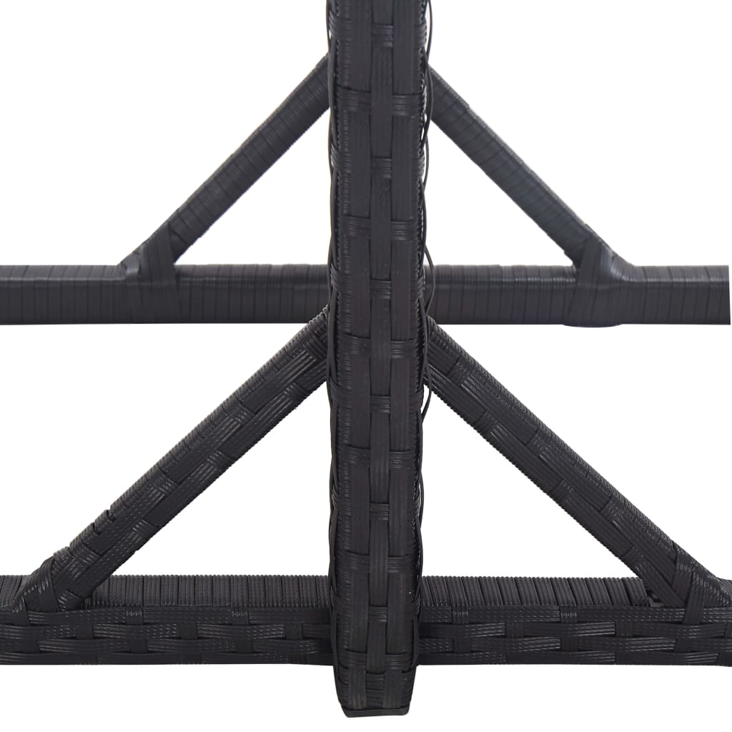Dining Set | Black | Polyethylene rattan, Powder-coated steel, Glass