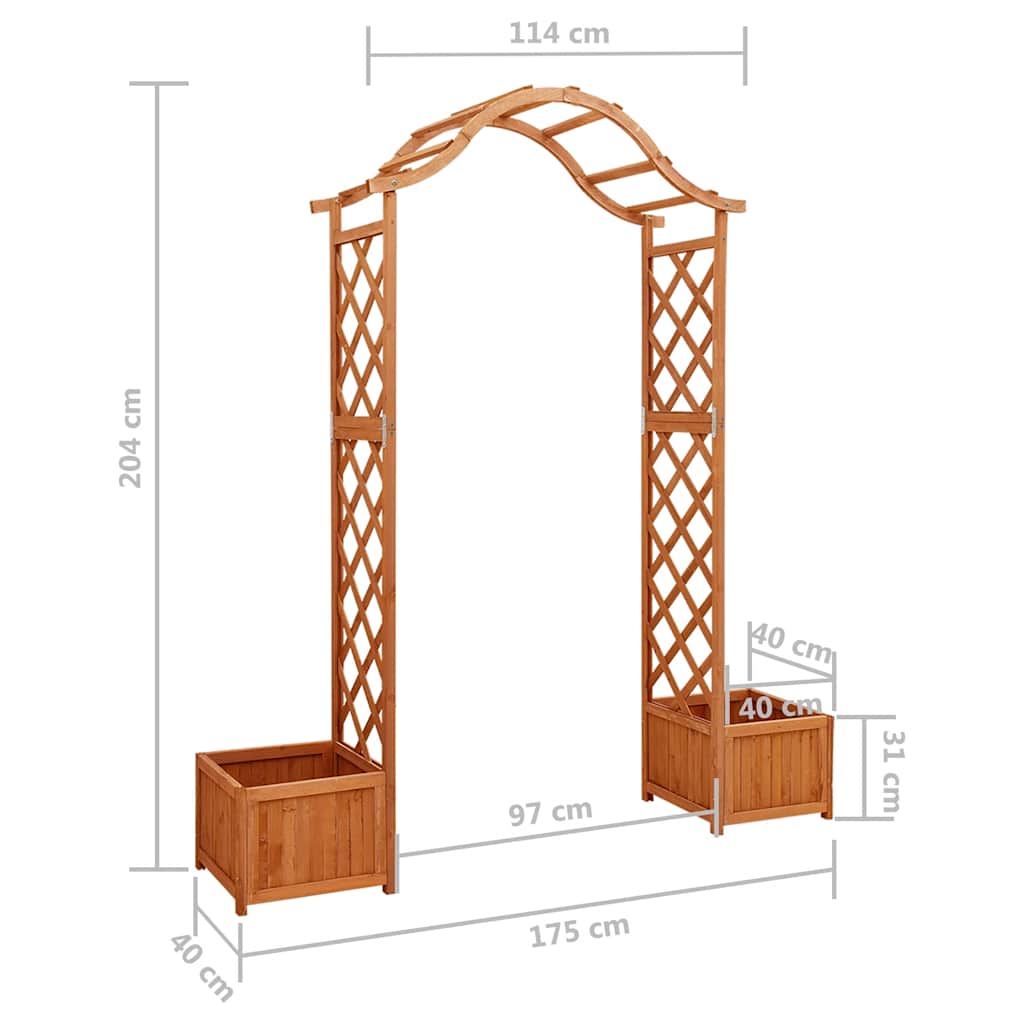 316388 vidaXL Garden Pergola with Planter Solid Firwood