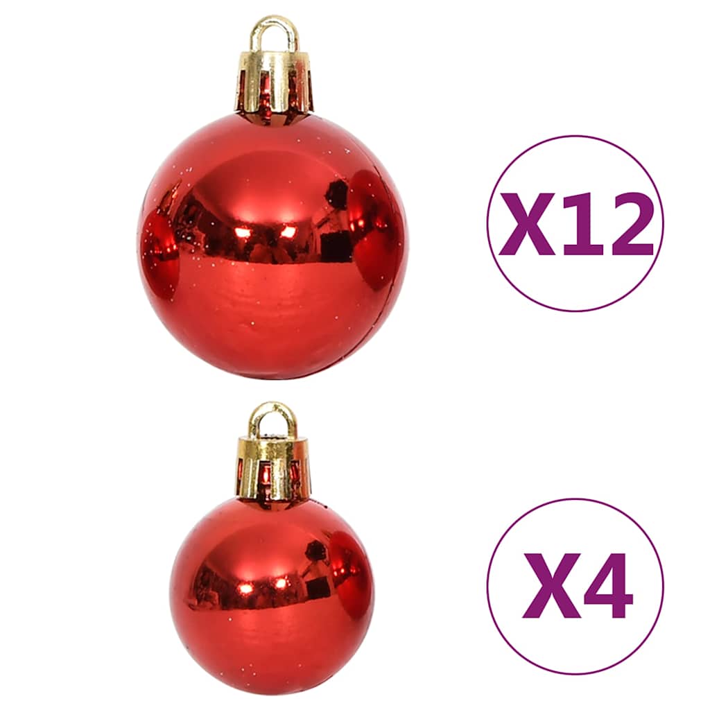 330092 vidaXL 108 Piece Christmas Bauble Set Red and White