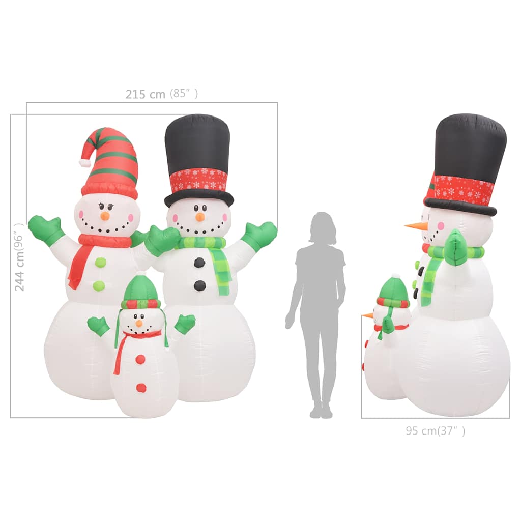 Christmas Inflatable Snowmen Family LED IP44 240 cm