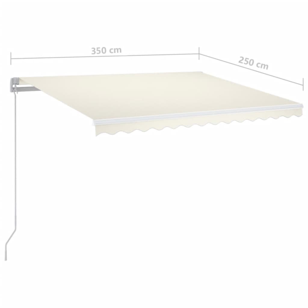 Retractable Awning Cream 350 x 250 cm Polyester and Aluminium