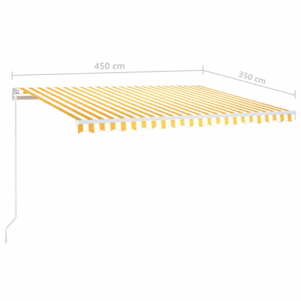 Manual Retractable Awning 450x350 cm Yellow and White