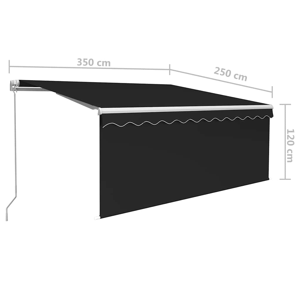 Manual Awning 3.5 x 2.5 m Anthracite 100% Polyester