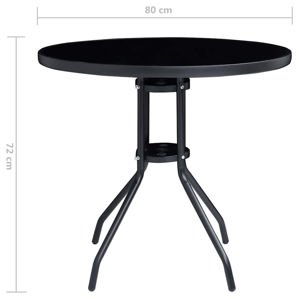 Bistro Set | Black and Anthracite | Aluminium | 5 Piece Set