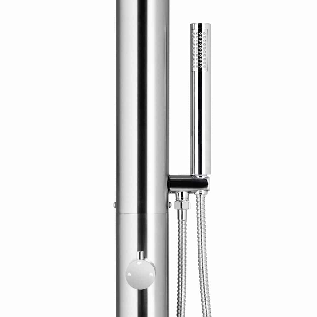 Garden Shower with Grey Base 225 cm Stainless Steel