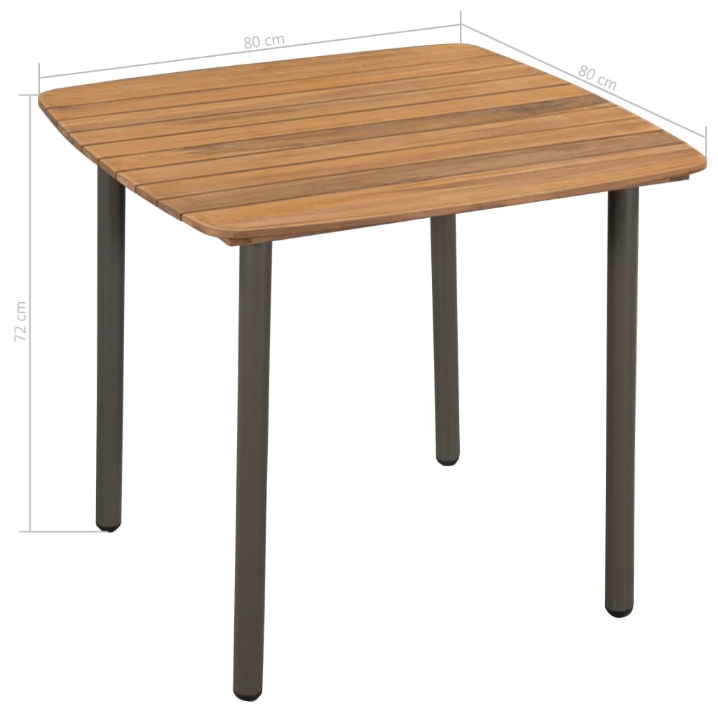 Dining Set | Brown | Solid acacia wood, PE rattan, Powder-coated steel