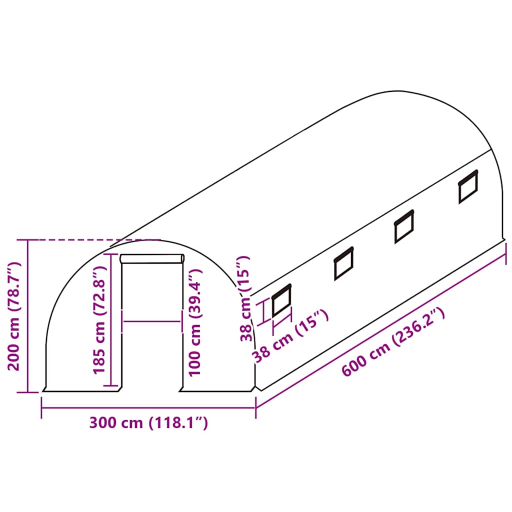 Greenhouse Replacement Cover (18 m²) 3x6x2 m Transparent