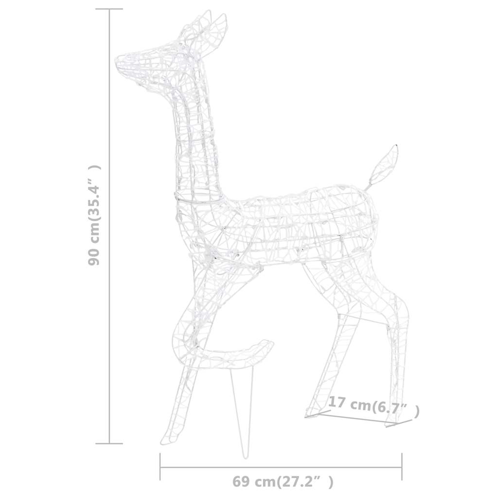 329789 vidaXL Acrylic Reindeer Family Christmas Decoration 160 LED Warm White