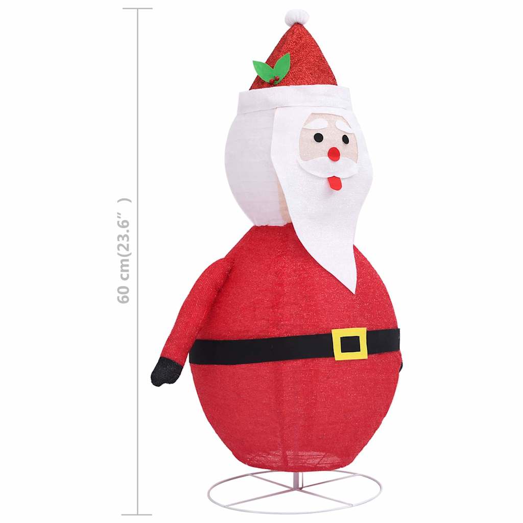 328497 vidaXL Decorative Christmas Santa Claus Figure LED Luxury Fabric 60cm