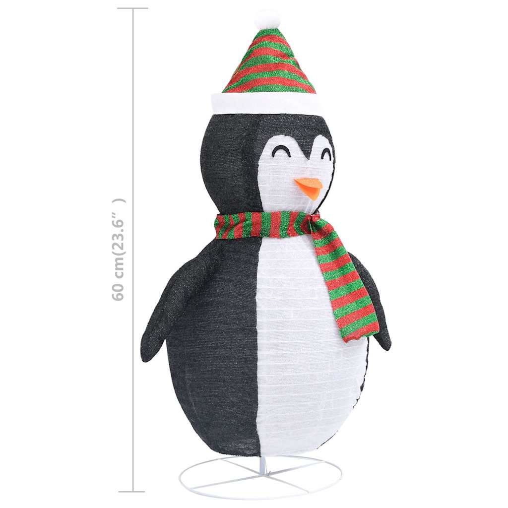 328500 vidaXL Decorative Christmas Snow Penguin Figure LED Luxury Fabric 60cm