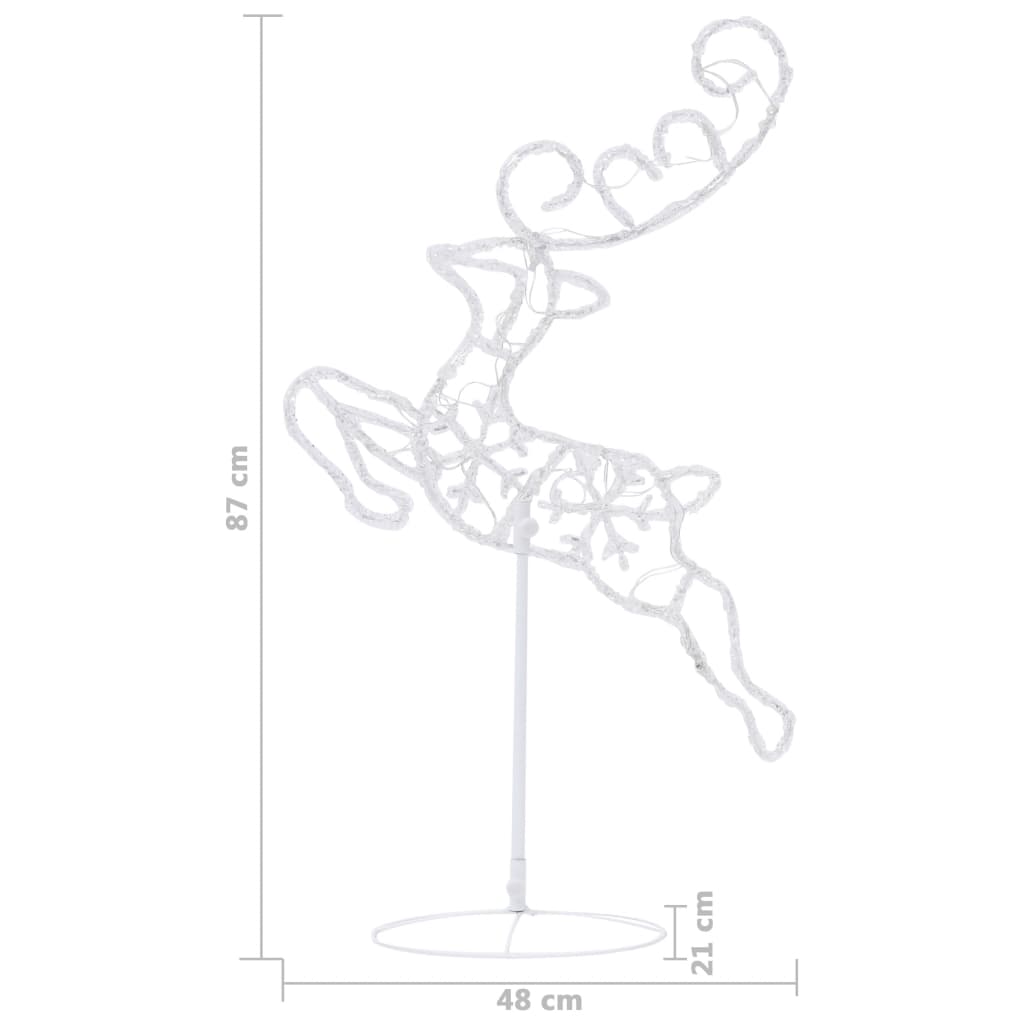 328511 vidaXL Acrylic Christmas Flying Reindeer&Sleigh 260x21x87cm Blue