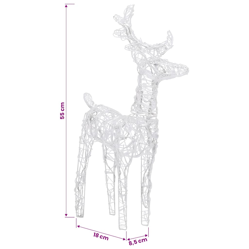 Reindeers & Sleigh Christmas Decoration 160 LEDs 130 cm Acrylic