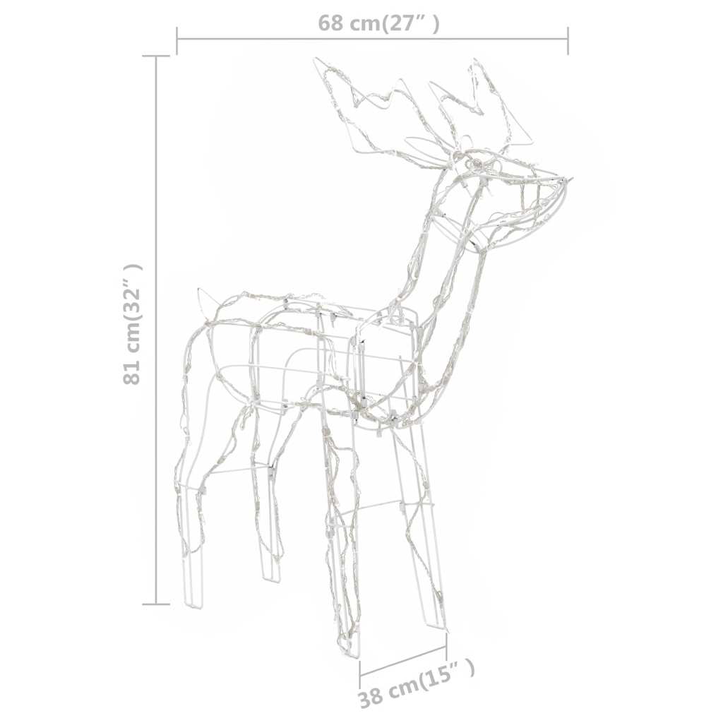 328542 vidaXL 3 Piece Christmas Light Display Reindeers 229 LEDs