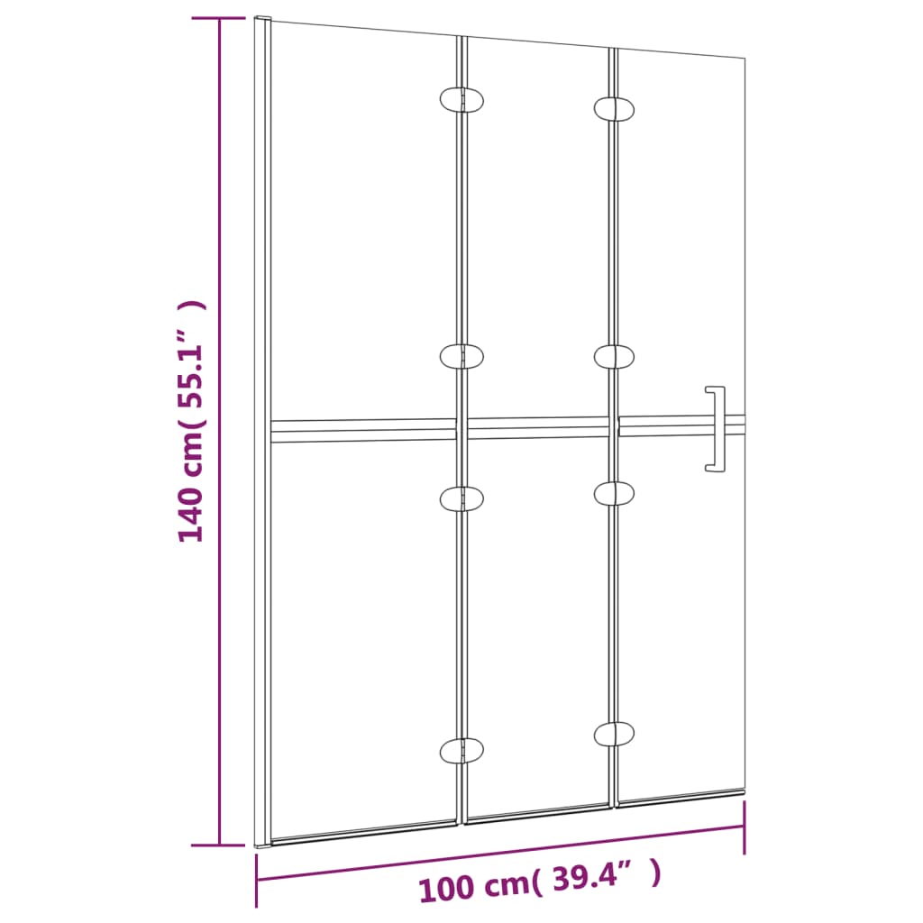 150738 vidaXL Folding Shower Enclosure ESG 100x140 cm White