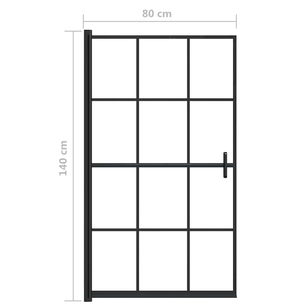 150746 vidaXL Shower Enclosure ESG 80x140 cm Black