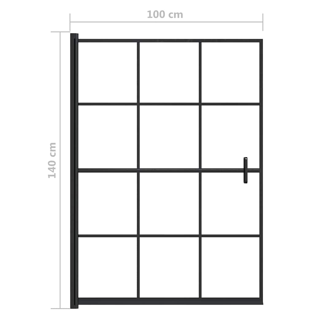 150747 vidaXL Shower Enclosure ESG 100x140 cm Black
