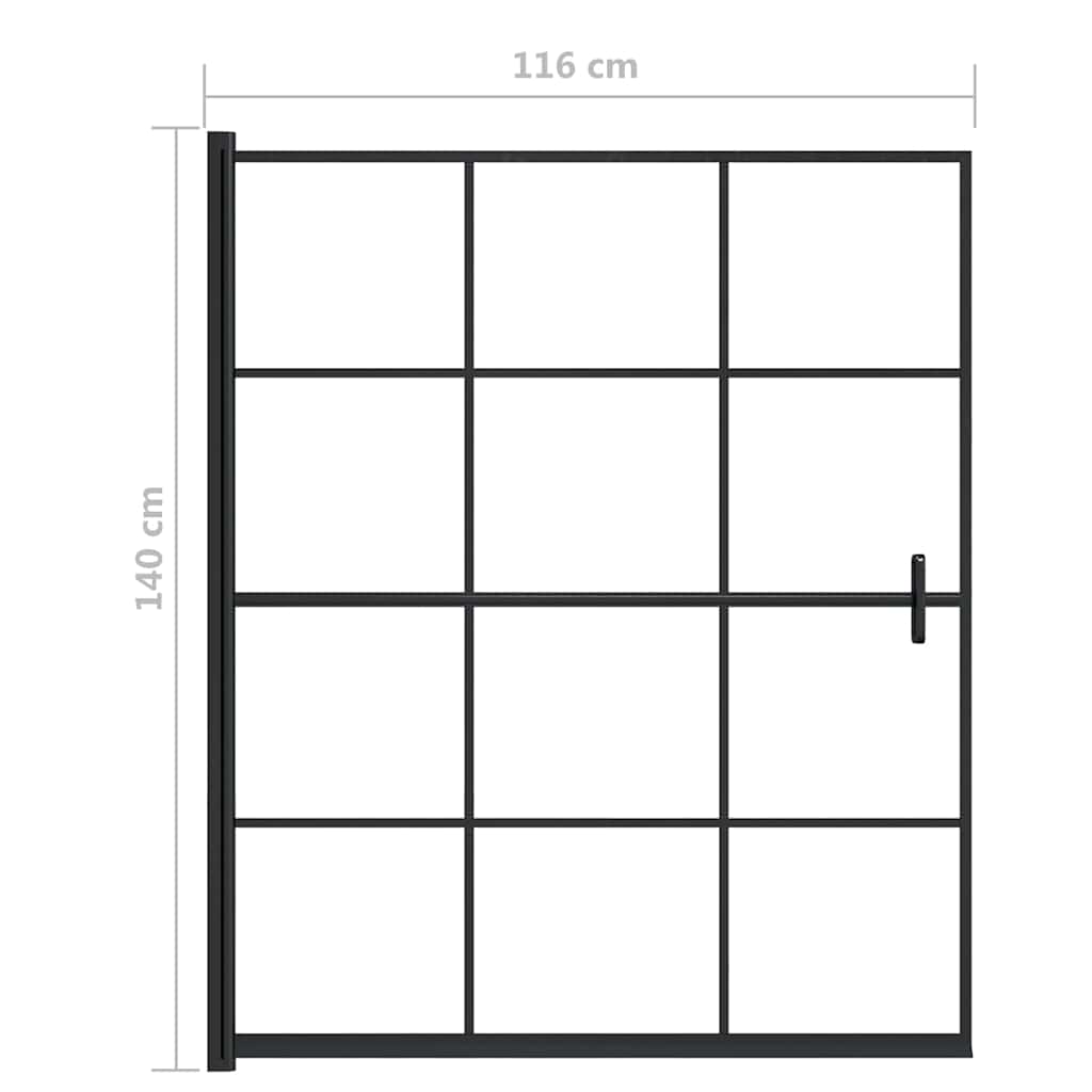 150748 vidaXL Shower Enclosure ESG 116x140 cm Black