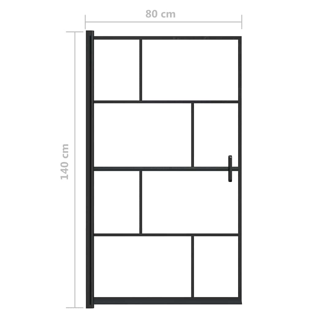 150749 vidaXL Shower Enclosure ESG 80x140 cm Black