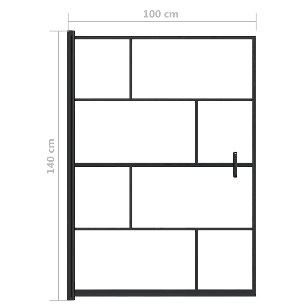 150750 vidaXL Shower Enclosure ESG 100x140 cm Black
