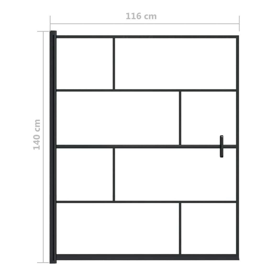 150751 vidaXL Shower Enclosure ESG 116x140 cm Black