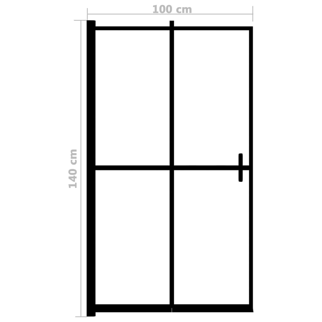 150819 vidaXL Folding Shower Enclosure ESG 100x140 cm Black