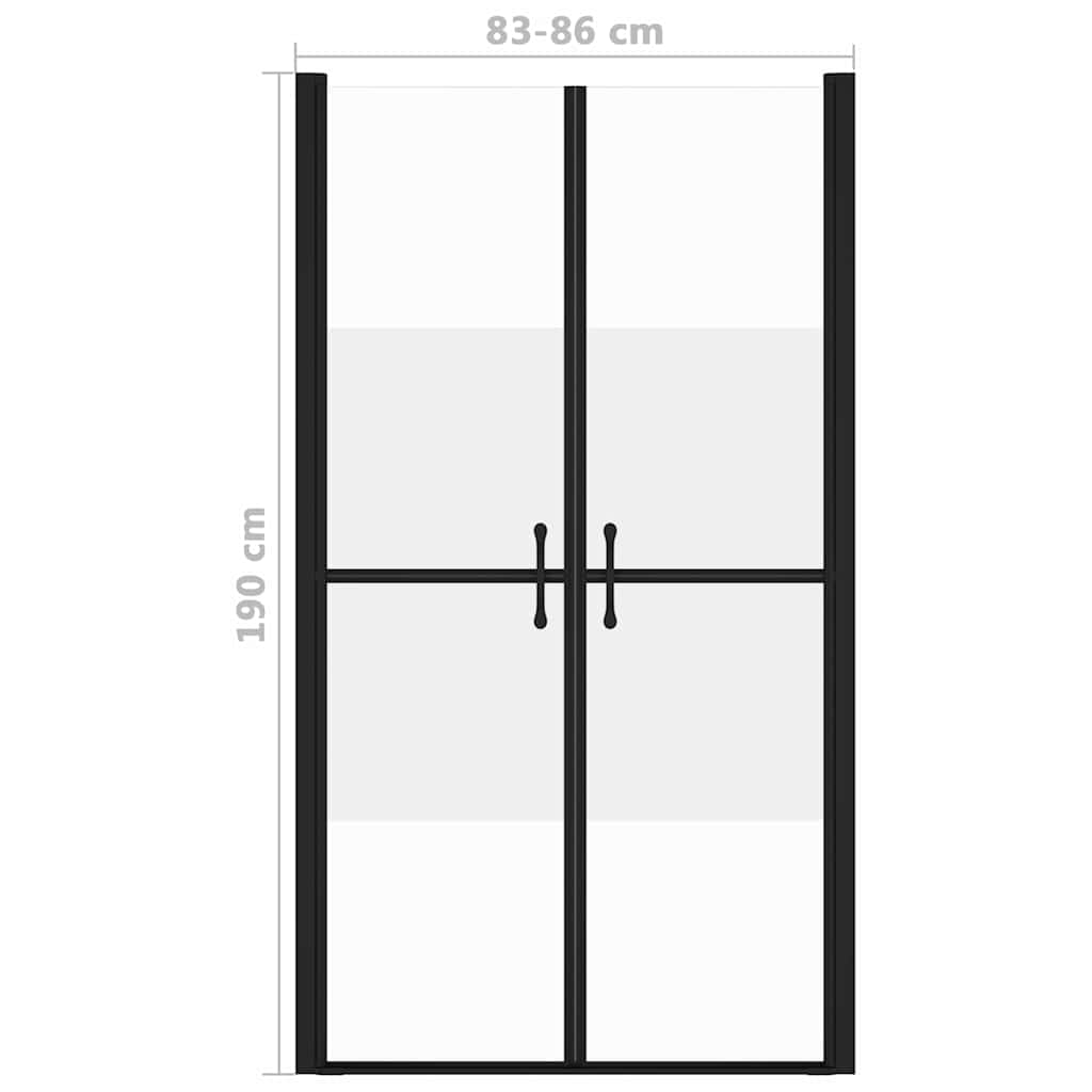 150834 vidaXL Shower Door Half Frosted ESG (83-86)x190 cm