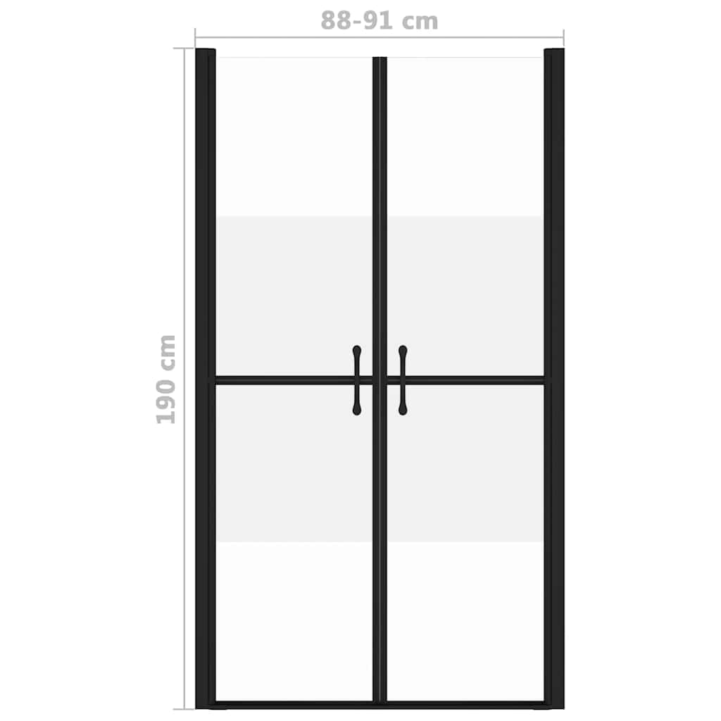 150835 vidaXL Shower Door Half Frosted ESG (88-91)x190 cm