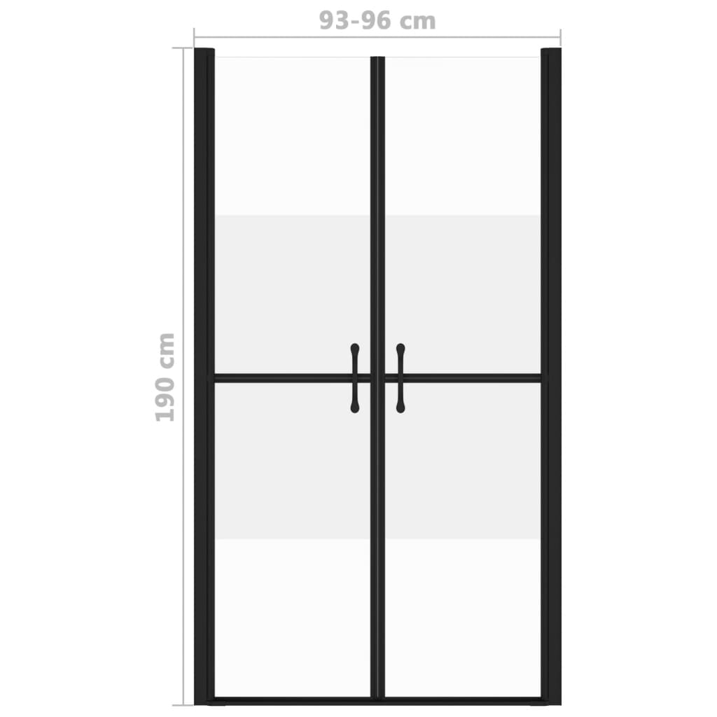150836 vidaXL Shower Door Half Frosted ESG (93-96)x190 cm