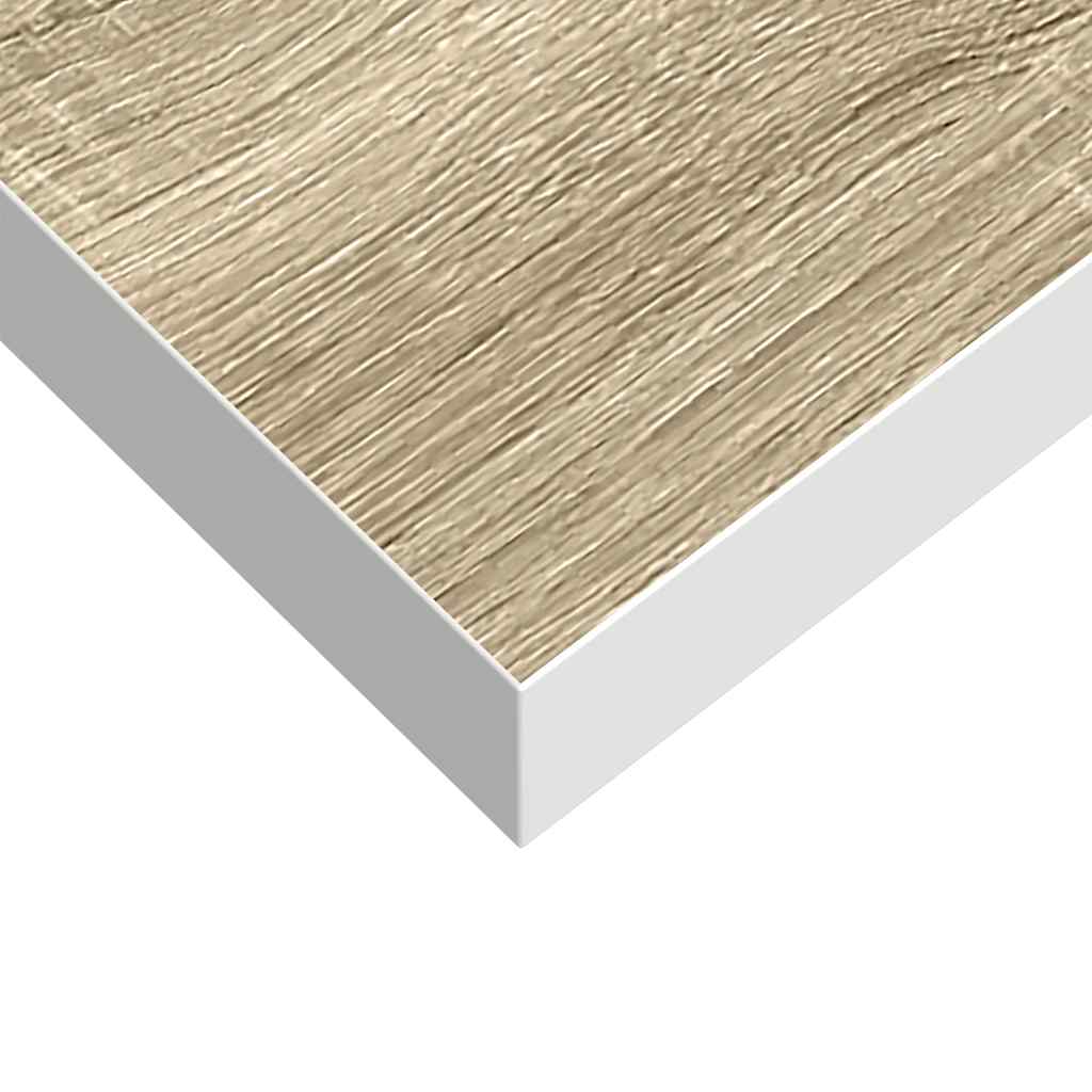 Floating Wall Shelf Oak and White 60x23.5x3.8 cm MDF