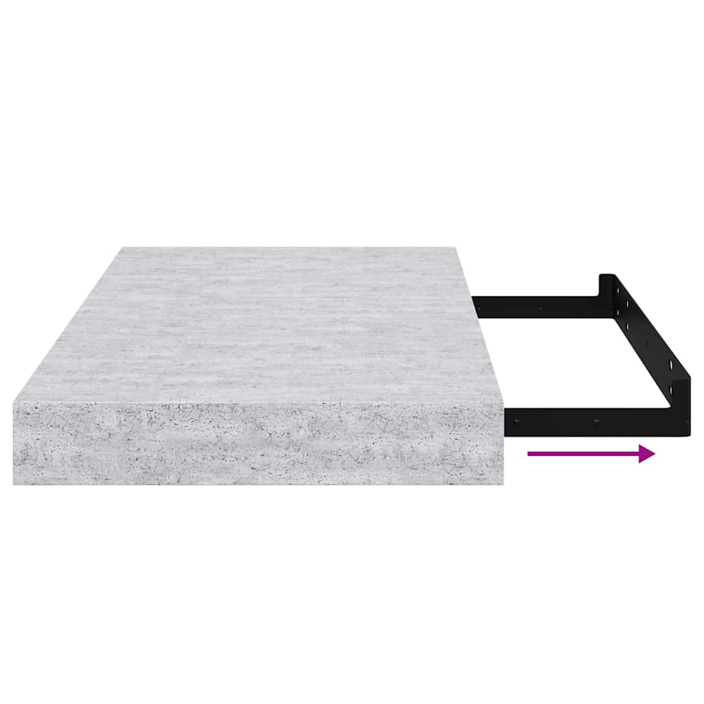 Floating Wall Shelves 4 pcs Concrete Grey 40x23.5x3.8 cm MDF