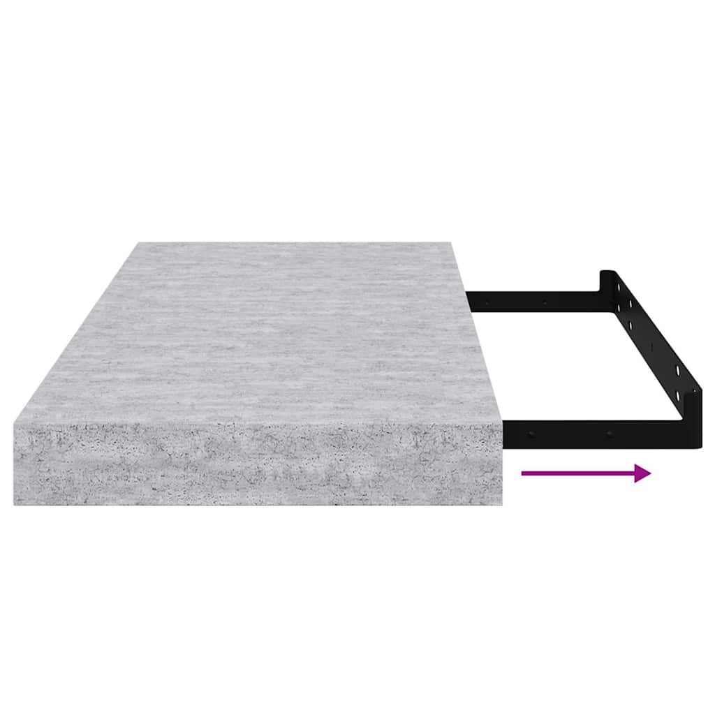 Floating Wall Shelves 4 pcs Concrete Grey 50x23.5x3.8 cm MDF