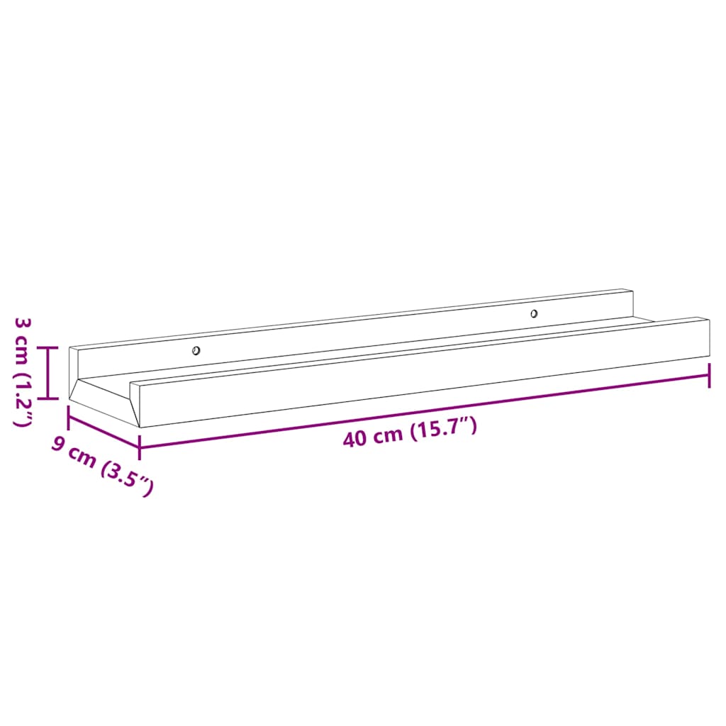 326653 vidaXL Wall Shelves 4 pcs High Gloss White 40x9x3 cm