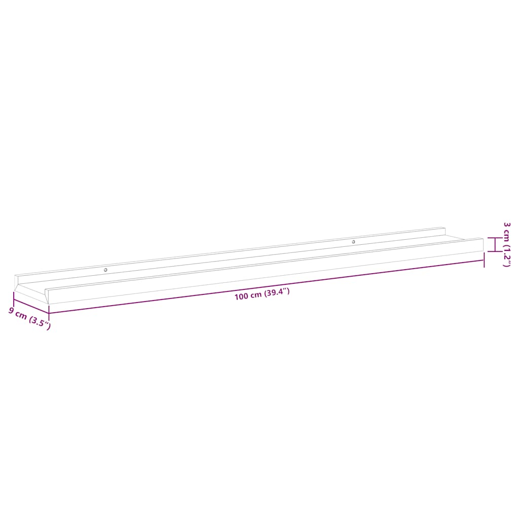 326663 vidaXL Wall Shelves 4 pcs White 100x9x3 cm