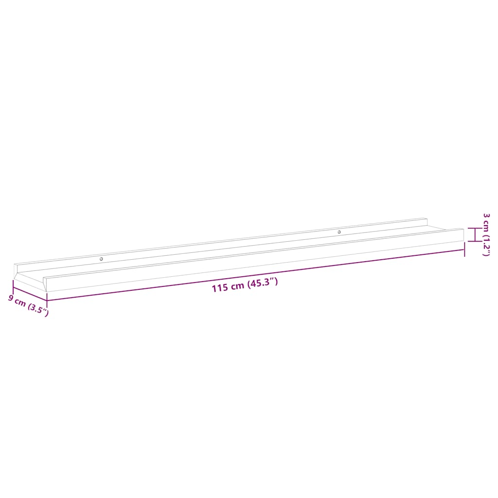 Wall Shelves 2 pcs Sonoma Oak 115x9x3 cm