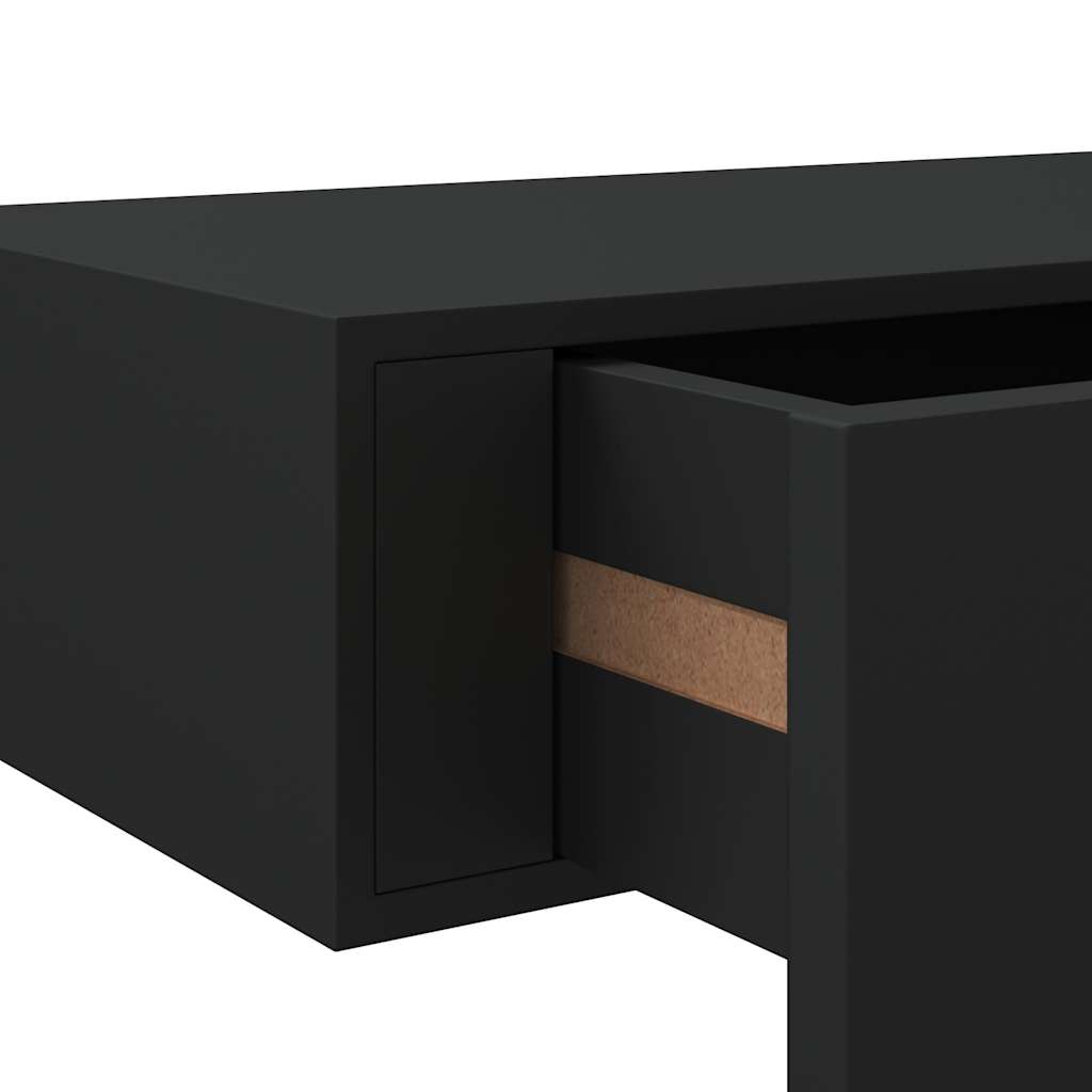330244 vidaXL Wall-mounted Drawer Shelves 2 pcs Black 40x23,5x10cm MDF