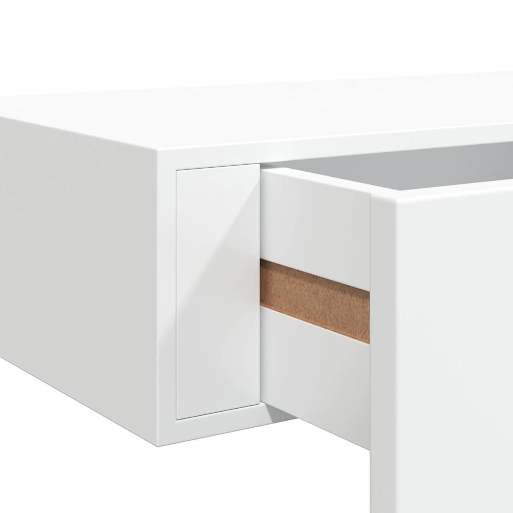 330256 vidaXL Wall-mounted Drawer Shelves 2 pcs White 60x23,5x10cm MDF