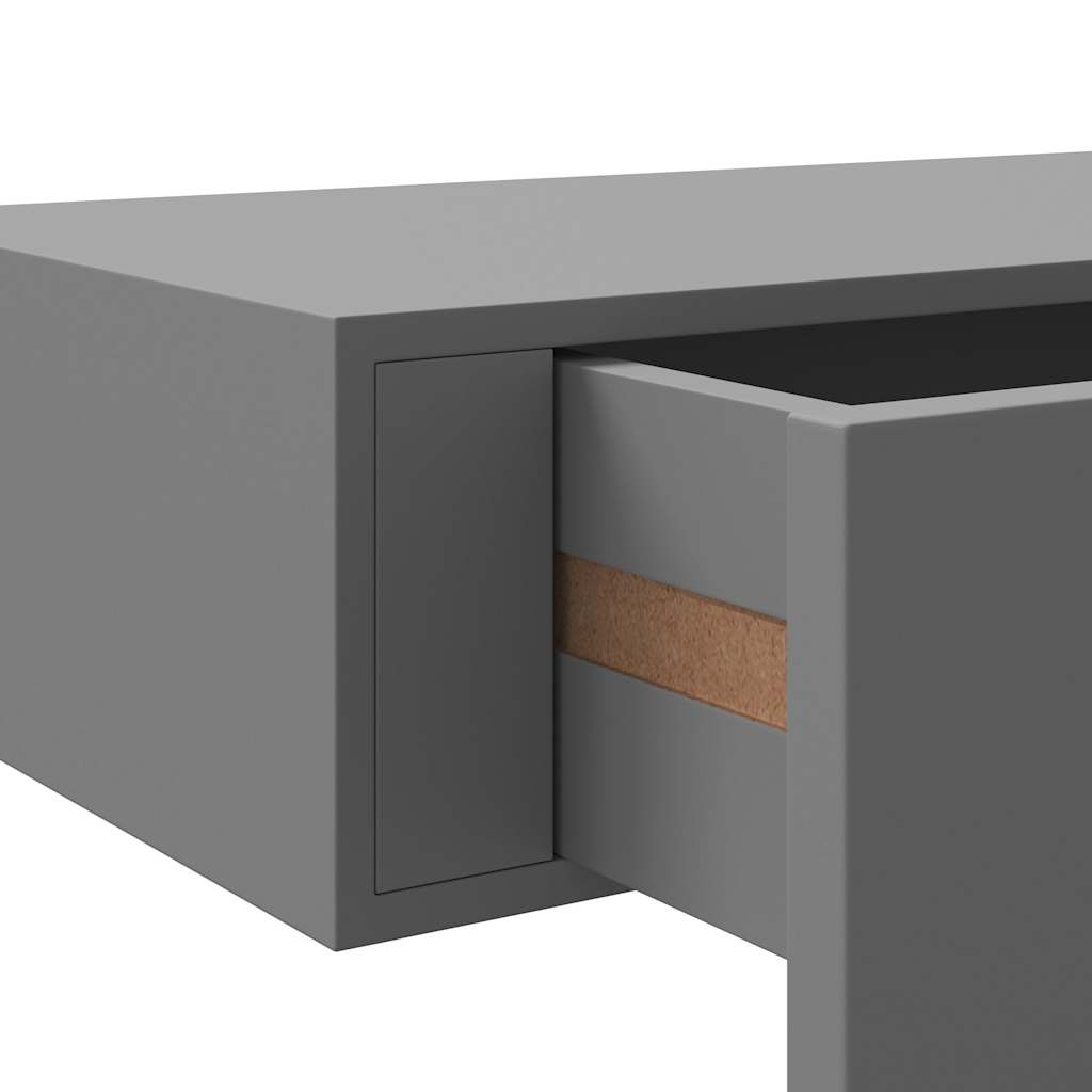 Wall-mounted Drawer Shelves 2 pcs Grey 60x23.5x10cm MDF