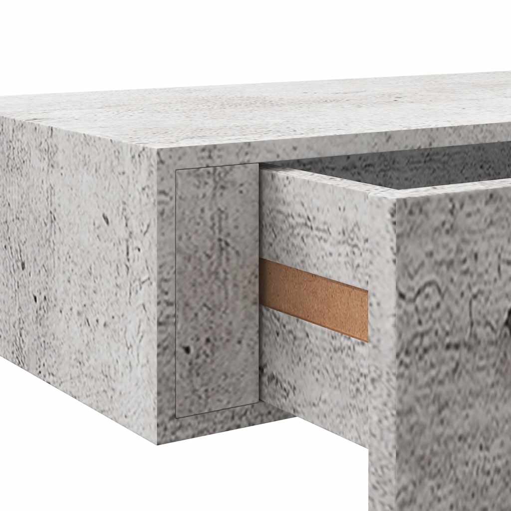330266 vidaXL Wall Drawer Shelves 2 pcs Concrete Grey 60x23,5x10cm MDF
