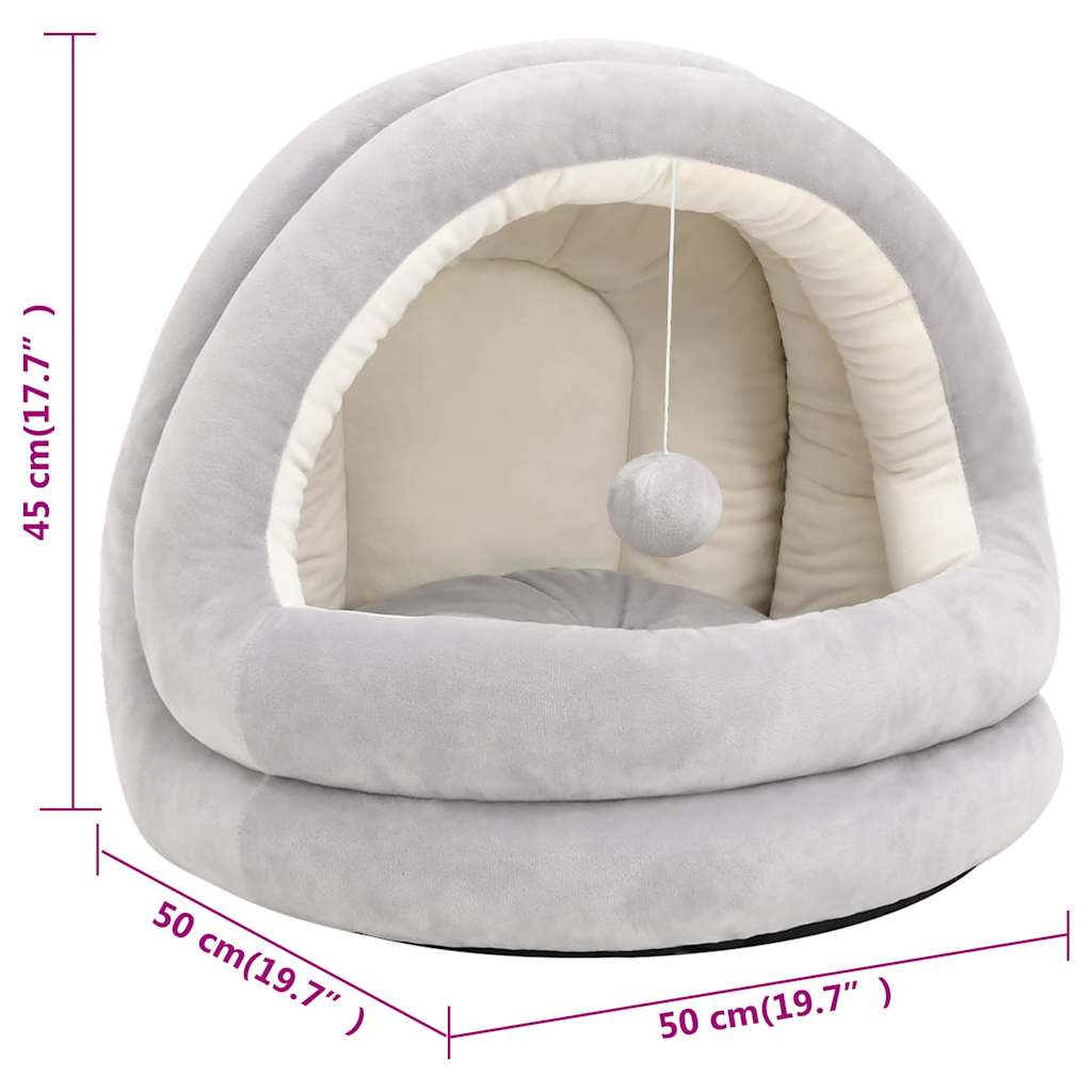 171398 vidaXL Cat Bed 50x50x45 cm Grey and Cream