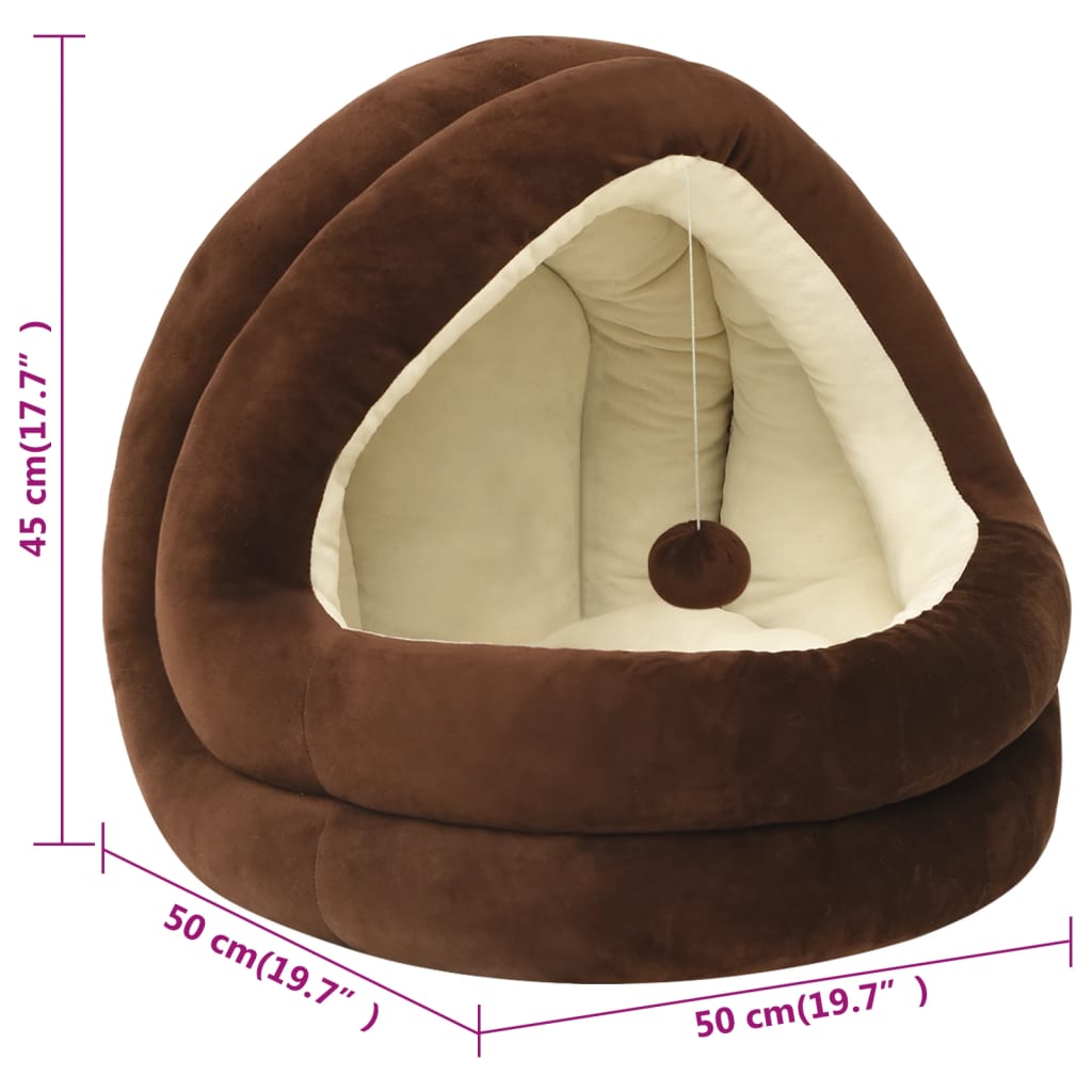 171400 vidaXL Cat Bed 50x50x45 cm Brown and Cream