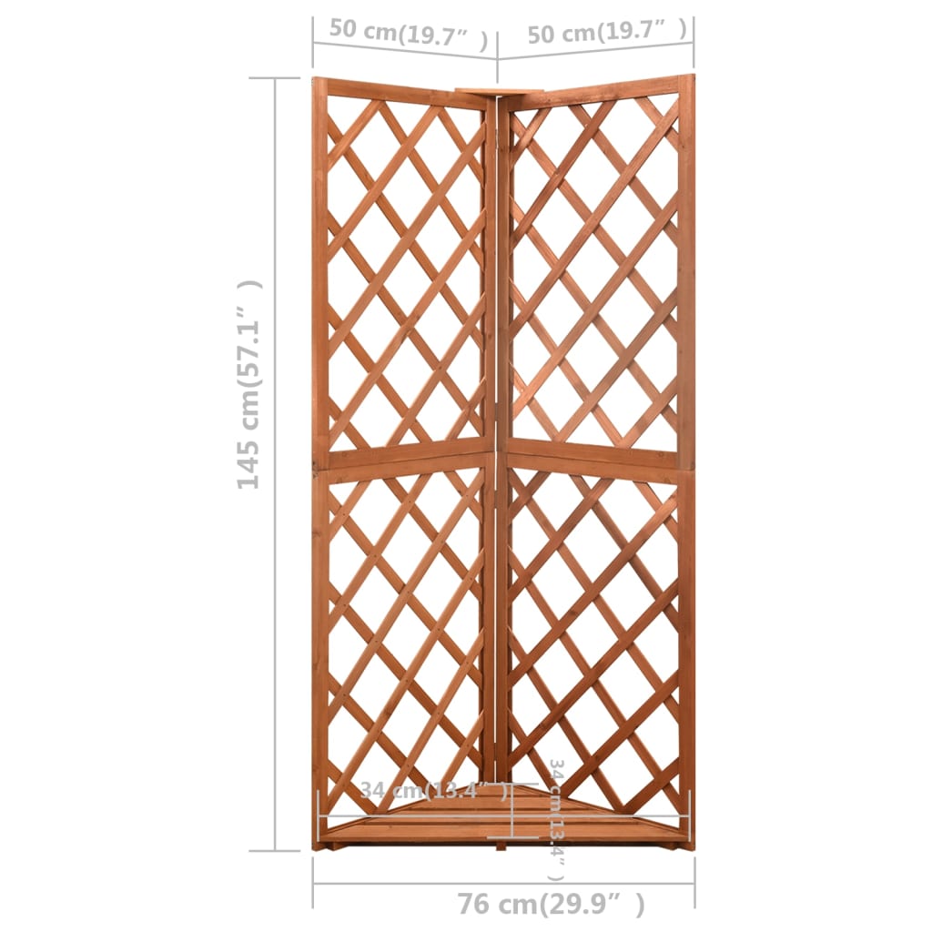 316407 vidaXL Corner Trellis 50x50x145 cm Solid Fir Wood