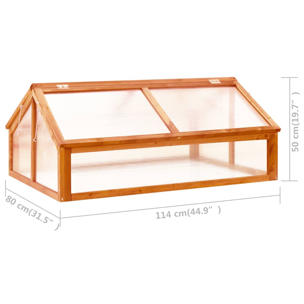 316415 vidaXL Greenhouse Brown 114x80x50 cm Firwood