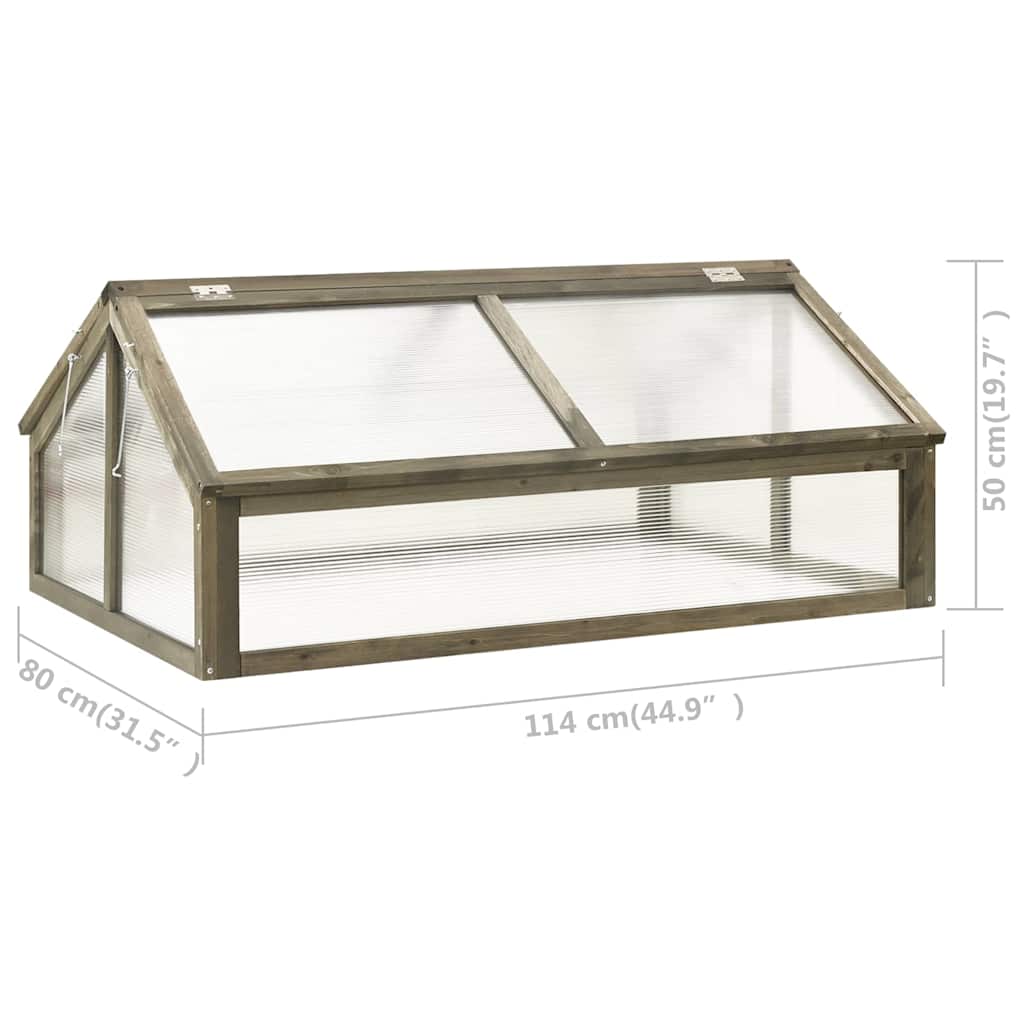 316416 vidaXL Greenhouse Grey 114x80x50 cm Firwood