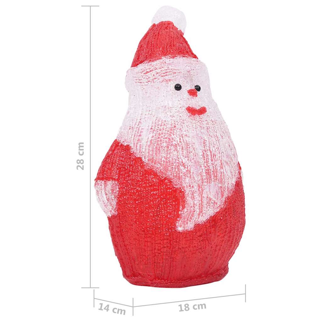 328786 vidaXL LED Christmas Acrylic Santa Figure Indoor and Outdoor 28cm