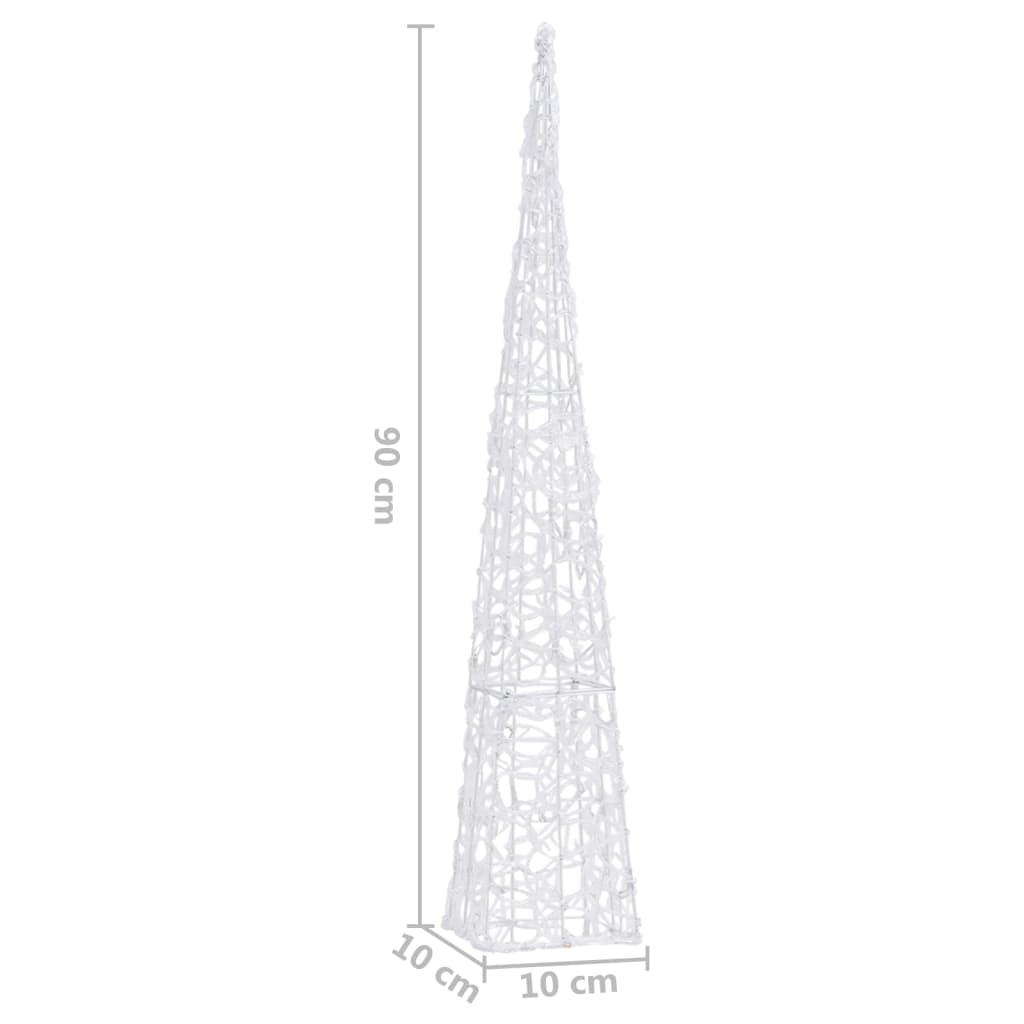328960 vidaXL Acrylic Decorative LED Light Cone Cold White 90 cm