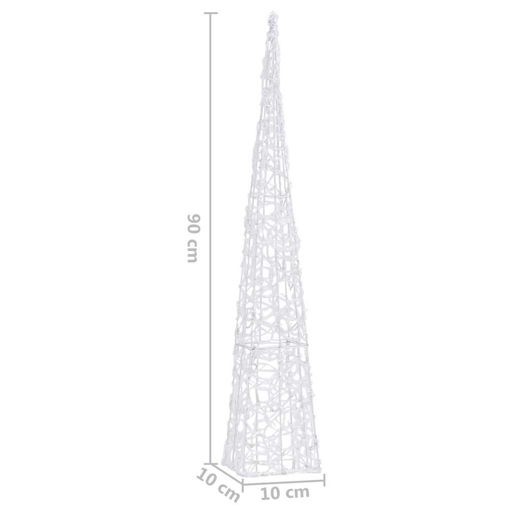 328961 vidaXL Acrylic Decorative LED Light Cone Blue 90 cm