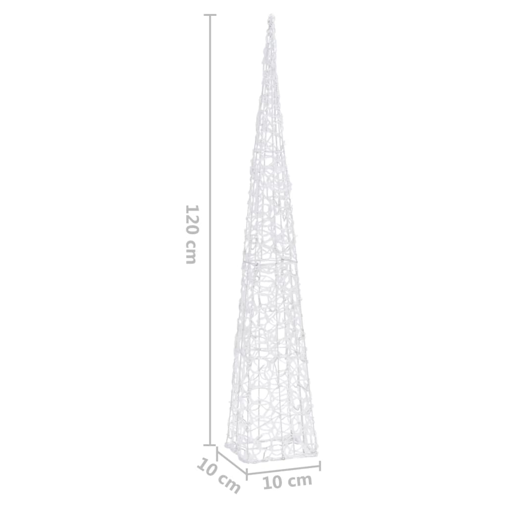 Acrylic Decorative LED Light Cone Blue 120 cm