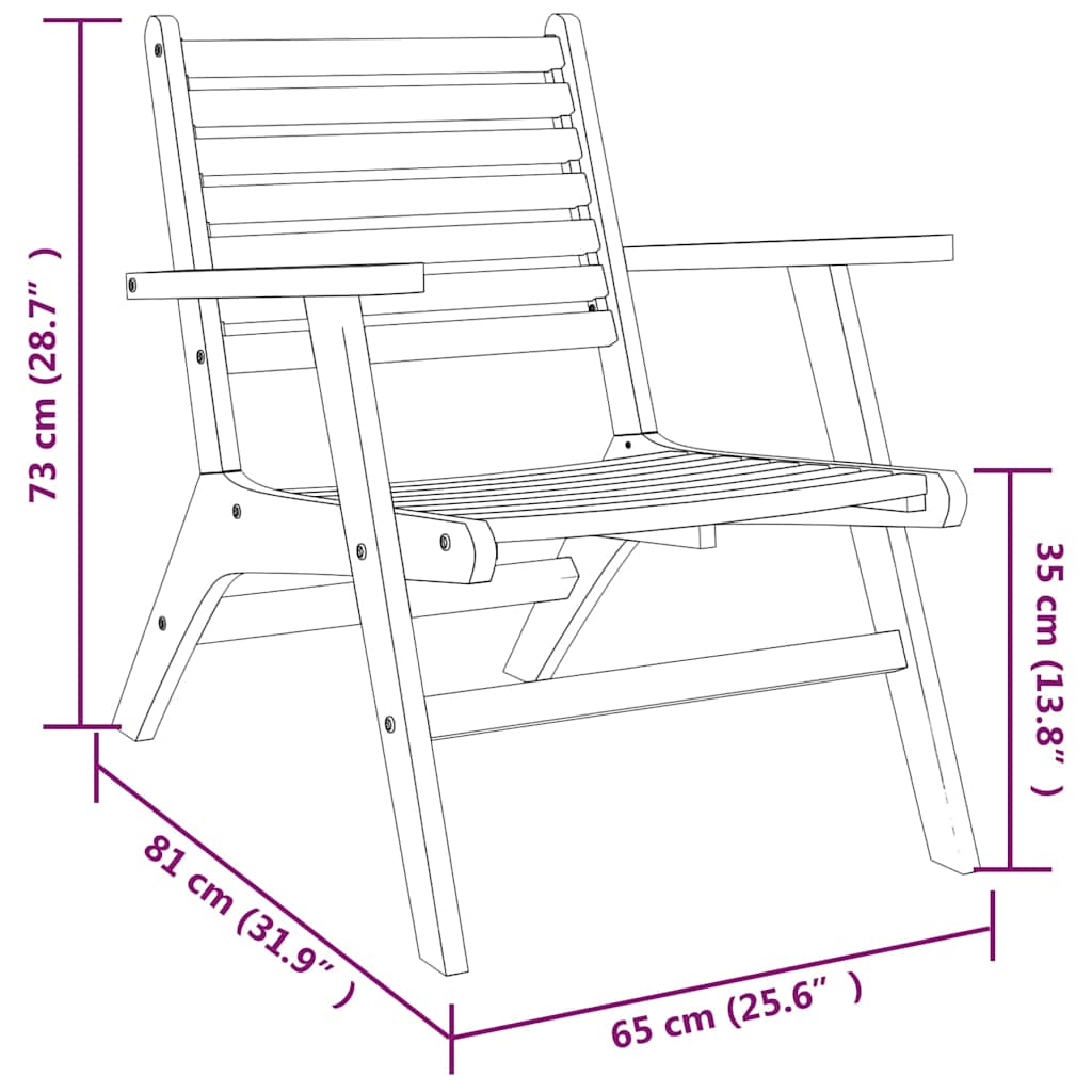 316252 vidaXL Garden Chairs 2 pcs Solid Acacia Wood