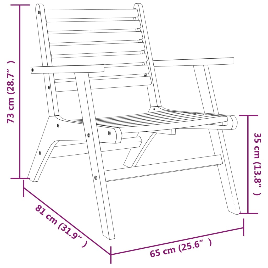 Bistro Set | Brown | Solid acacia wood | Medium | Collapsible